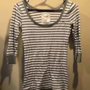 quarter sleeve striped shirt